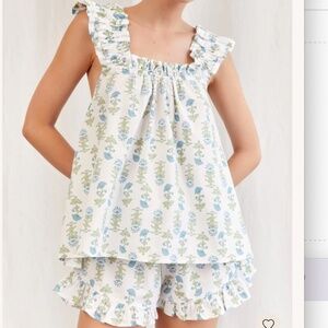 Piyama- Nicolette Sleep Set Size Small - Cotton Lotus Flower Blue